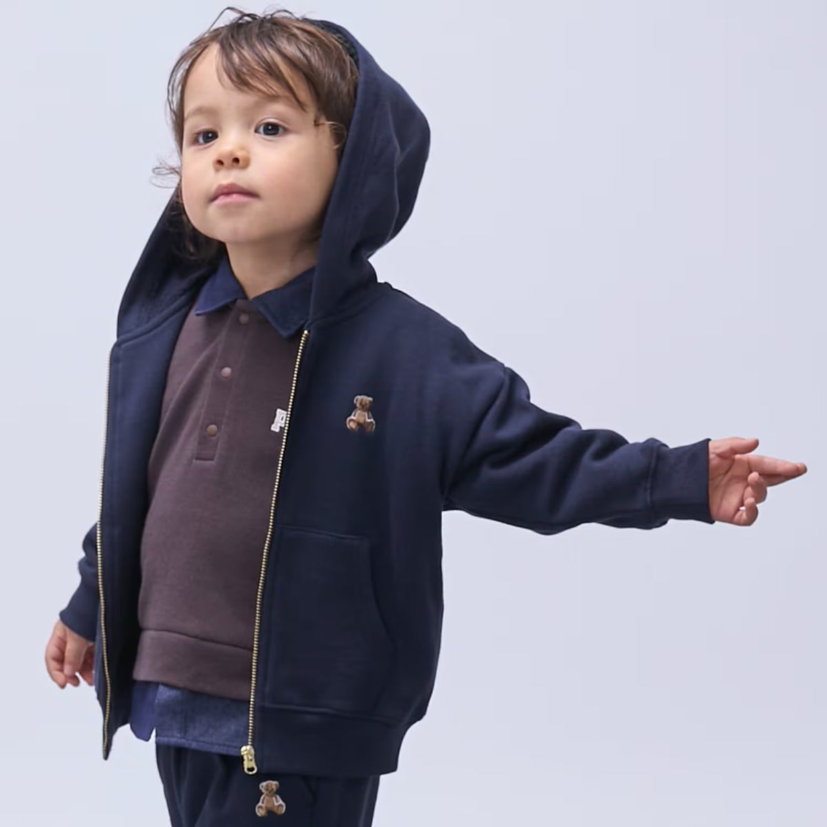 日本童裝 pe#main x【POLO BCS】衛衣外套 80-130cm 男童款/女童款 秋季 OUTERWEAR 聖誕紅/新年紅