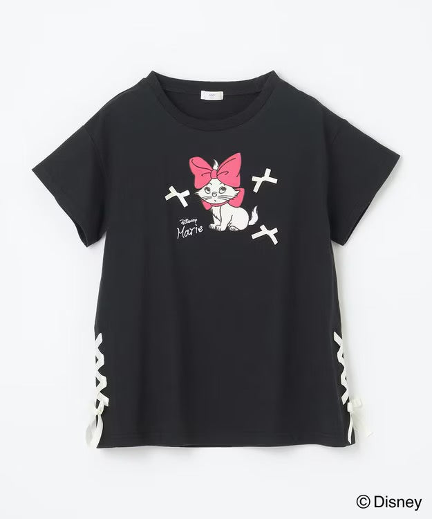 日本童裝 aF#a325 x Disney Marie 繫帶超大短袖上衣 110-160cm 女童款 夏季 TOPS DRESSES