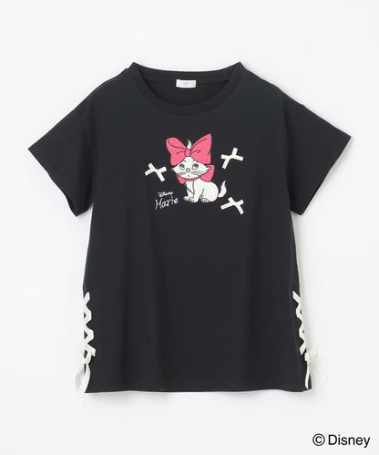 日本童裝 aF#a325 x Disney Marie 繫帶超大短袖上衣 110-160cm 女童款 夏季 TOPS DRESSES