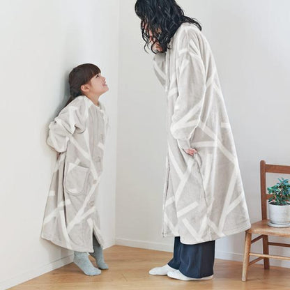 日本直送 超細纖維絨毛長袖睡袋/家居服 Free Size/150-160cm 親子裝 大人款/青少年款 秋冬季 睡袋系列