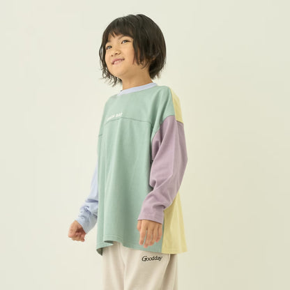 日本童裝 b・R# 防污系列 吸水速乾系列 防UV 拼色上衣 110-140cm 男童款 秋季 TOPS