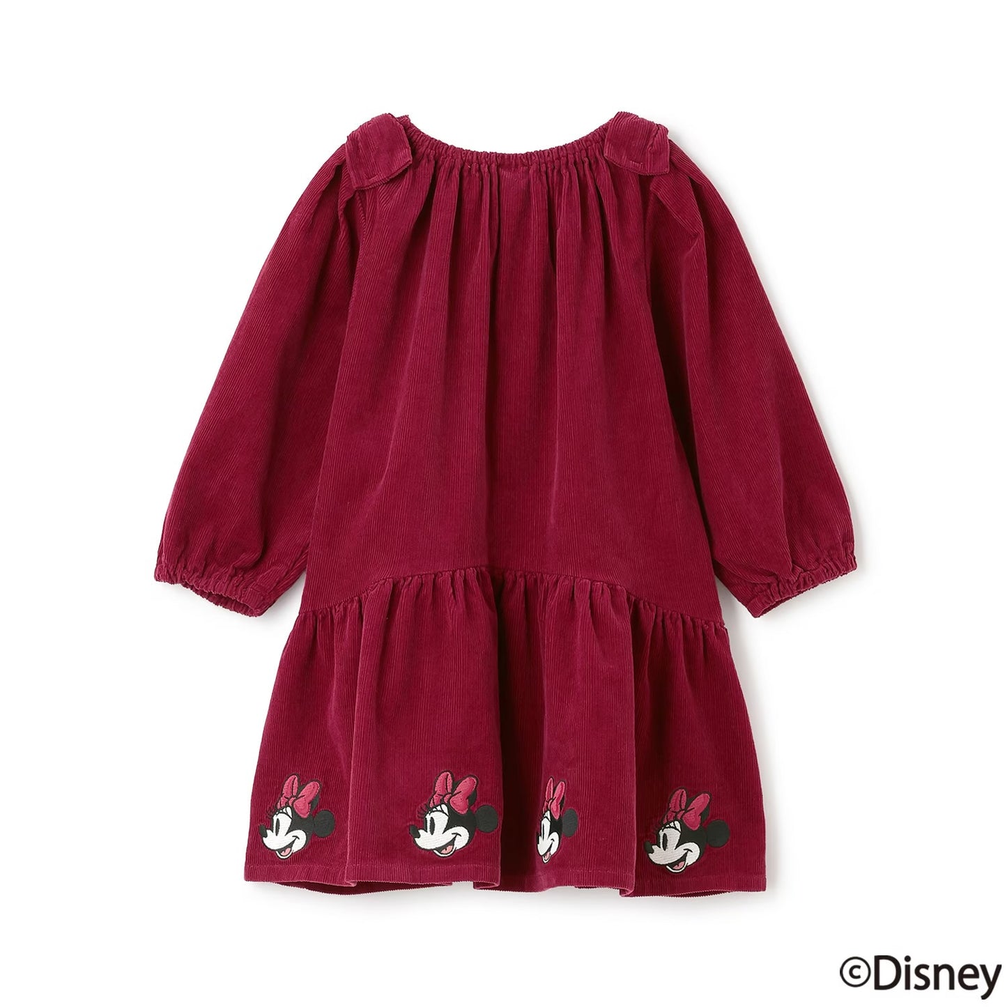 日本童裝 pe#main x Disney 燈芯絨連身裙 80-130cm 女童款 秋季 DRESSES 聖誕紅/新年紅