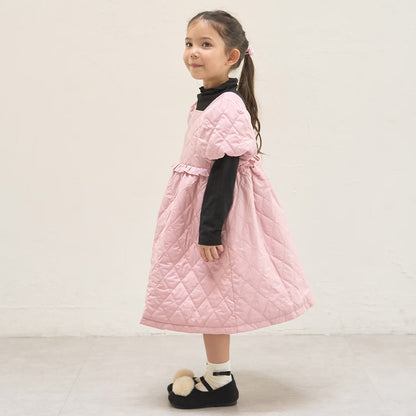 日本童裝 Ly# mine 絎縫夾棉蓬蓬連身裙 100-150cm 女童款 冬季 DRESSES