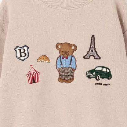 日本童裝 pe#main 假兩件熊仔衛衣 80-130cm 男童款 冬季 TOPS