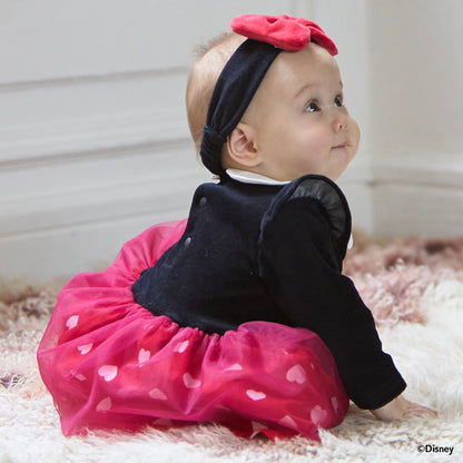 日本童裝 pe#main x Disney 拼接網紗連衣 70-80cm 女童款 初生嬰兒 秋季 Jumpsuit