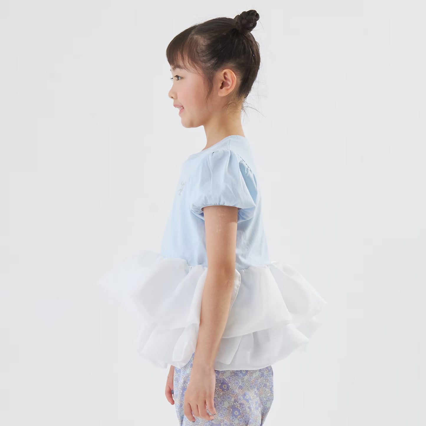 日本童裝 Ly# mine 歐根紗拼接上衣 90-140cm 女童款 夏季 TOPS