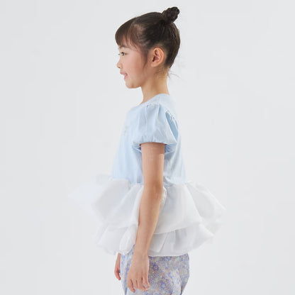 日本童裝 Ly# mine 歐根紗拼接上衣 90-140cm 女童款 夏季 TOPS
