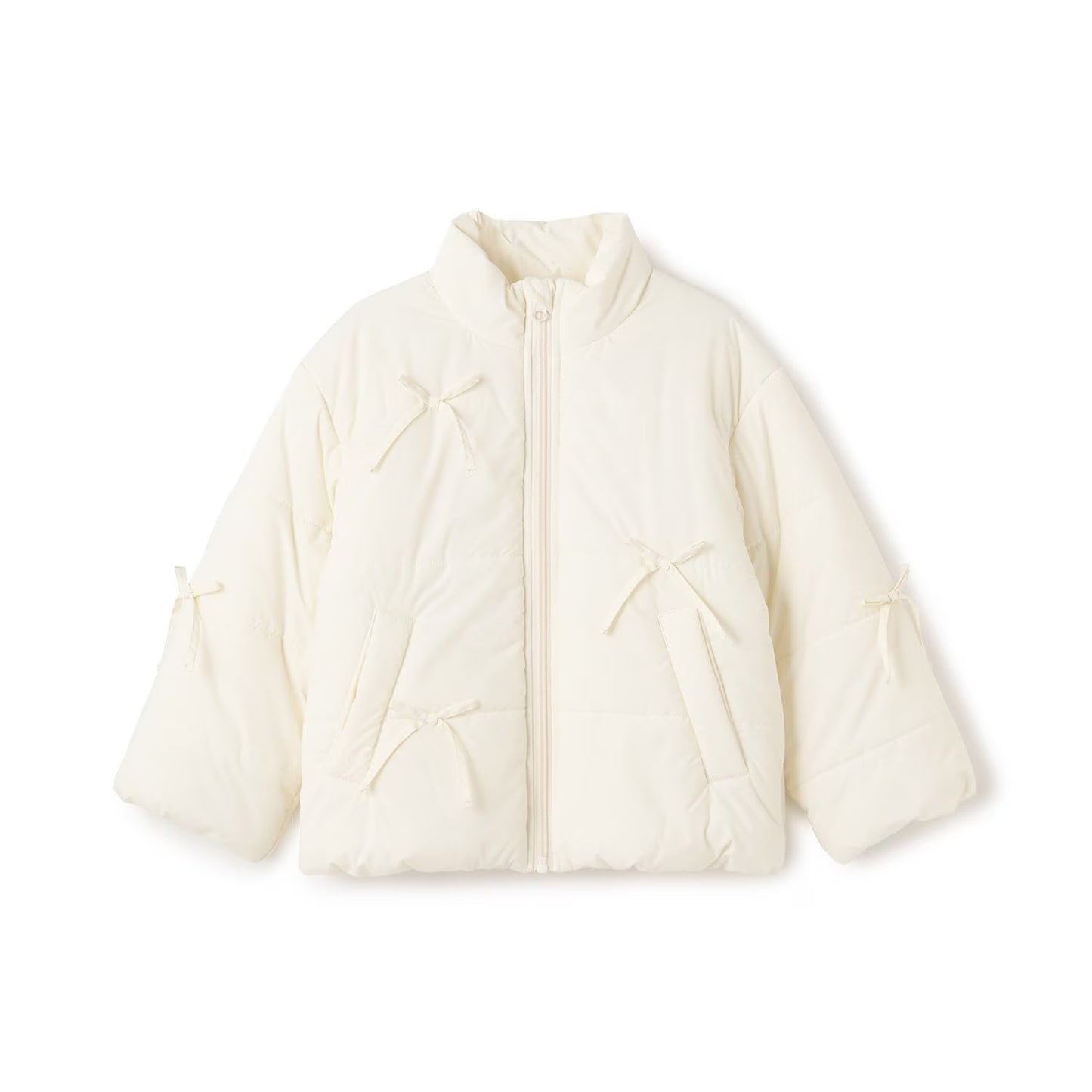 日本童裝 Ly# mine 蝴蝶結夾棉外套 100-150cm 女童款 冬季 (適合寒冷天氣、溫度低天氣）OUTERWEAR