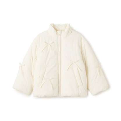 日本童裝 Ly# mine 蝴蝶結夾棉外套 100-150cm 女童款 冬季 (適合寒冷天氣、溫度低天氣）OUTERWEAR