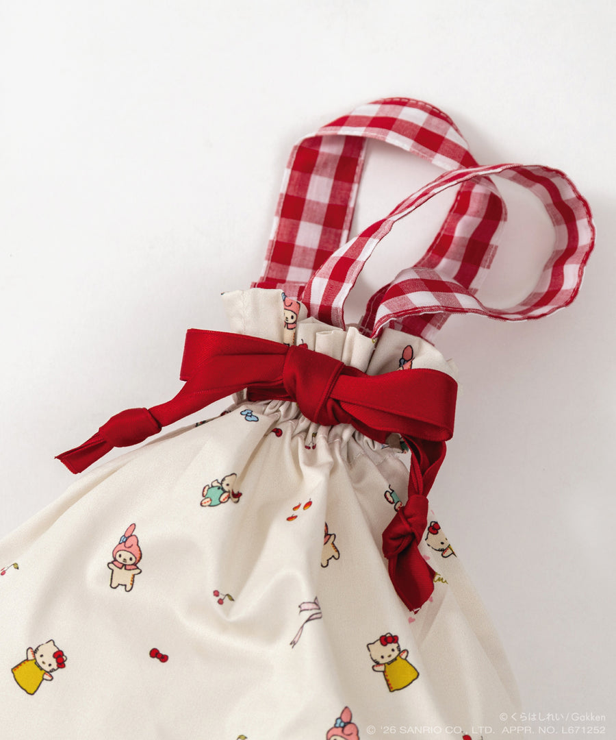日本童裝 panpantutu x Sanrio x くらはしれい  可繡名 抽繩袋 M-L 包系列 其他品牌