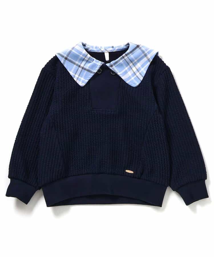 日本童裝 apres les cours 格仔水手領上衣 80-130cm 男童款 冬季 Tops 聖誕紅/新年紅