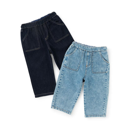 日本童裝 pe#main 柔軟牛仔長褲 80-130cm 男童款 夏季 PANTS