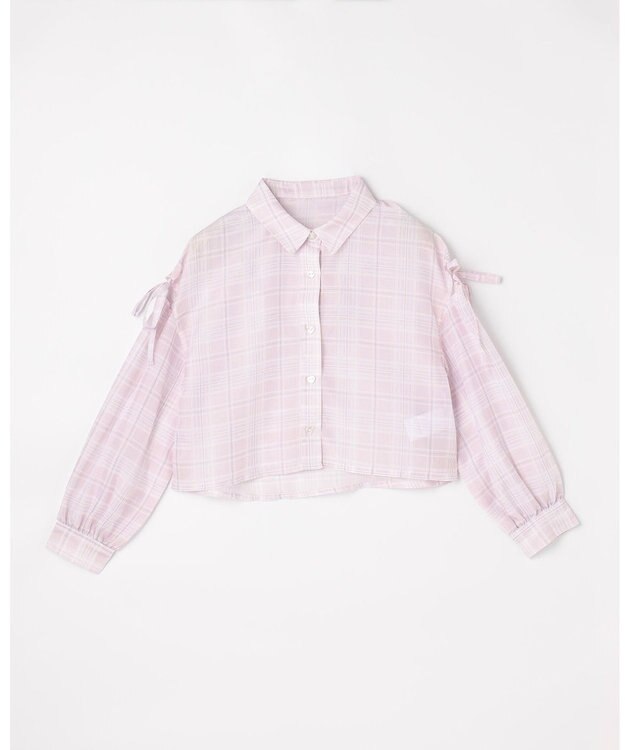 日本童裝 aF#a325 薄透格子襯衫 110-160cm 女童款 夏季 OUTERWEAR