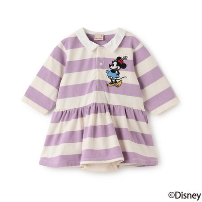 日本童裝 pe#main x Disney 間條連衣 70-80cm 女童款 初生嬰兒 秋季 Jumpsuit