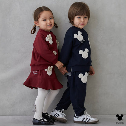 日本童裝 pe#main x Disney 毛毛圖案短裙 80-130cm 女童款 冬季 SKIRTS 聖誕紅/新年紅