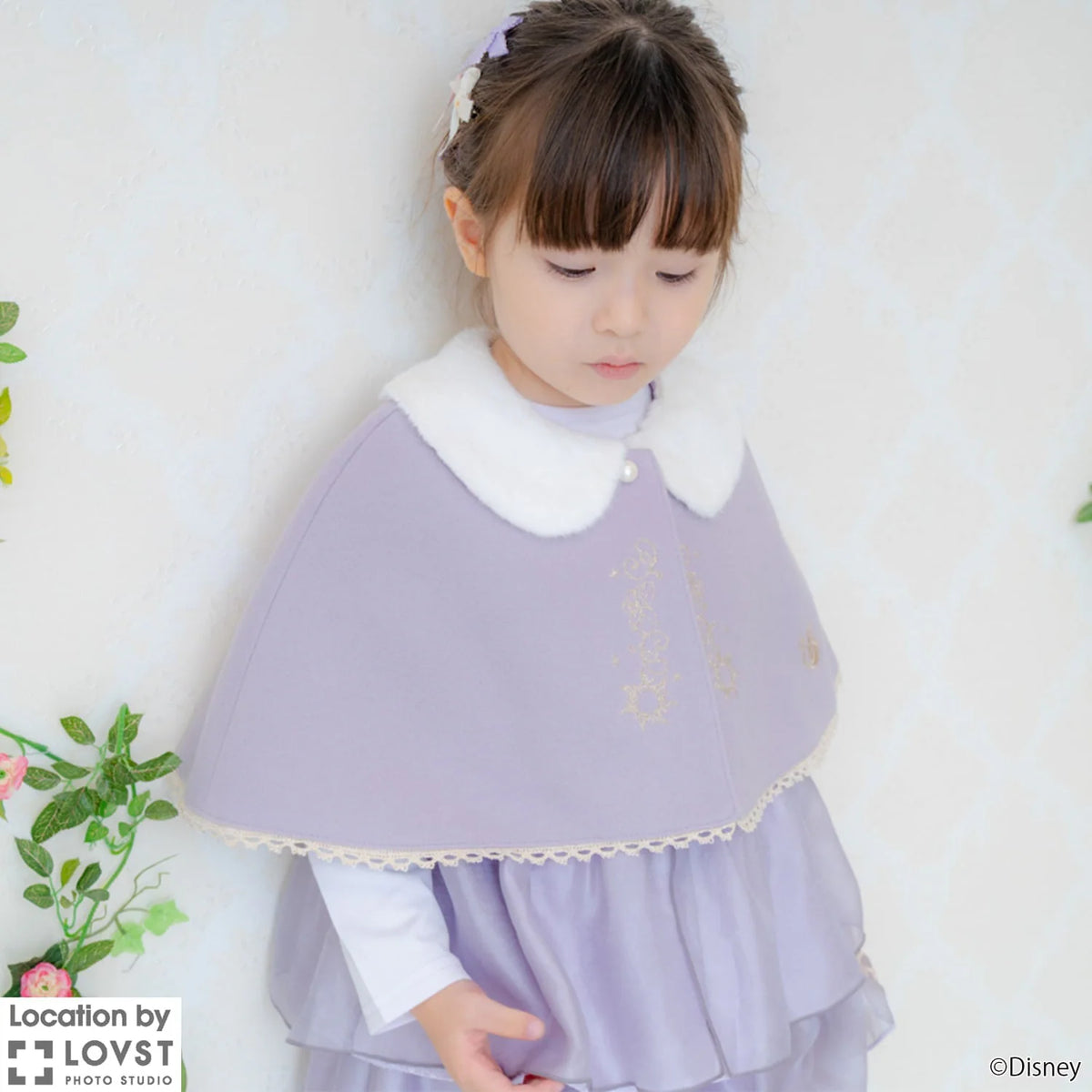 日本童裝 pe#main x Disney Princess 公主披風 80-130cm 女童款 秋季 OUTERWEAR