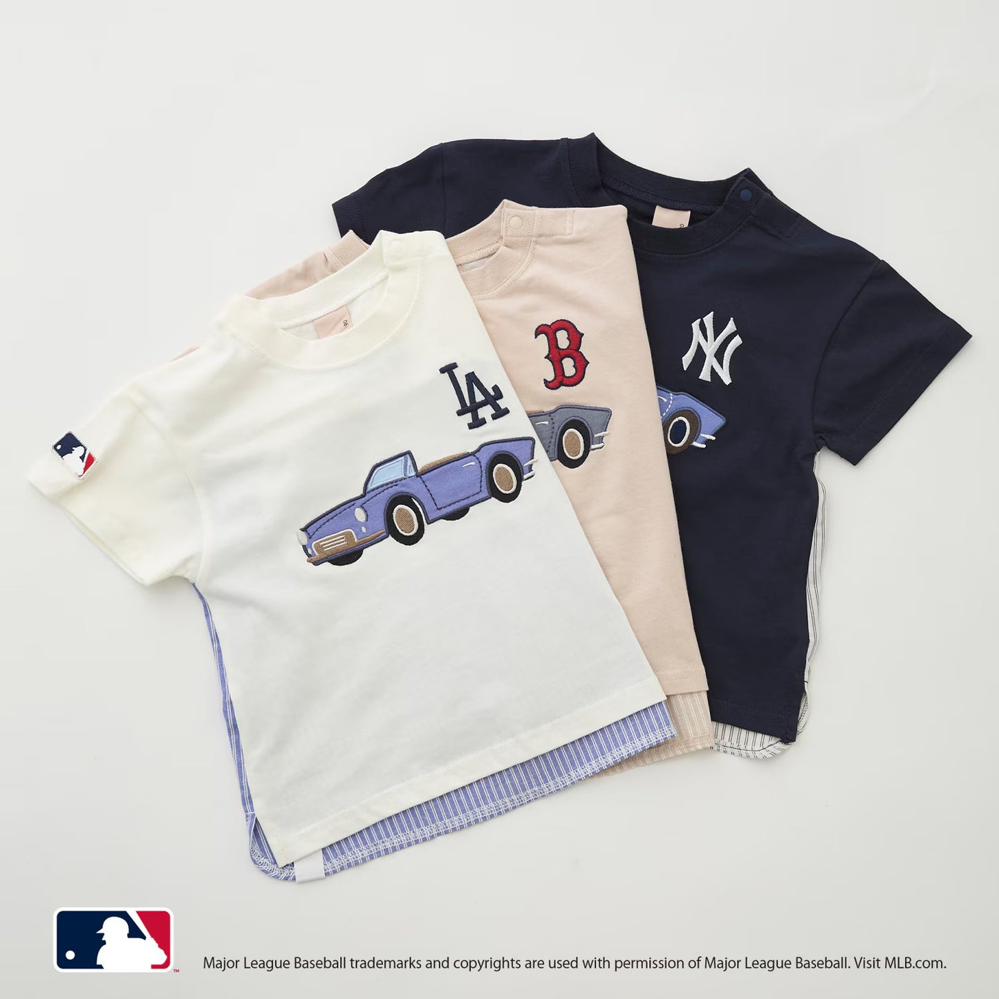 日本童裝 pe#main x 【MLB】汽車貼花上衣 80-130cm 男童款/女童款 夏季 TOPS