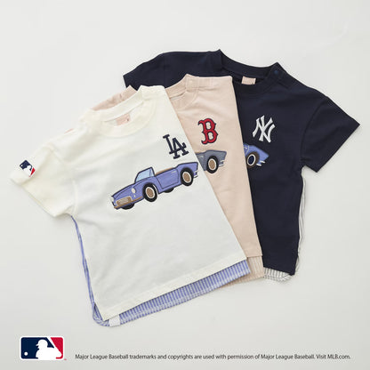 日本童裝 pe#main x 【MLB】汽車貼花上衣 80-130cm 男童款/女童款 夏季 TOPS