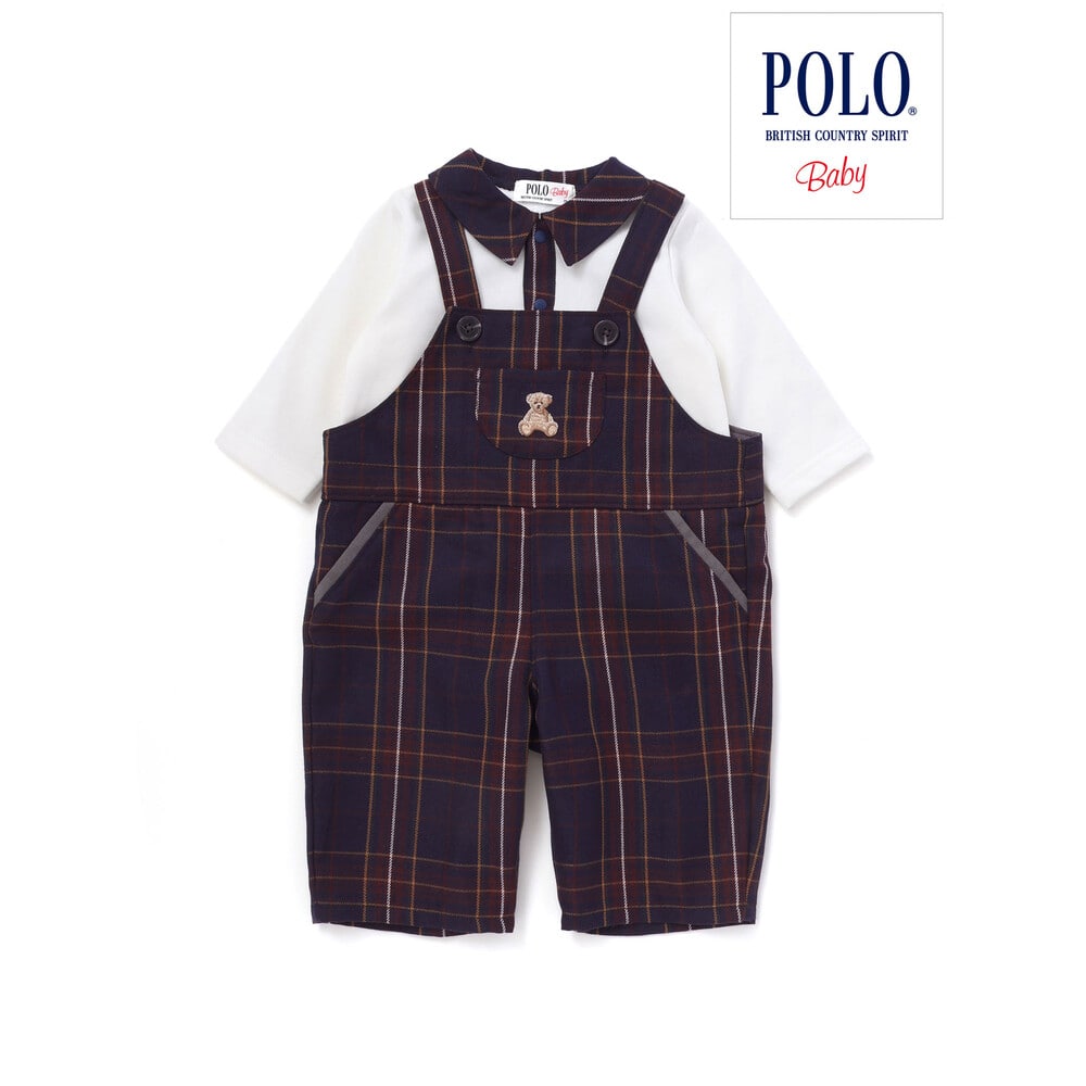 日本童裝  SLAP SLIP x POLO BCS polo連衣及吊帶連體褲套裝 70-80cm 男童款 初生嬰兒 秋季 Jumpsuit