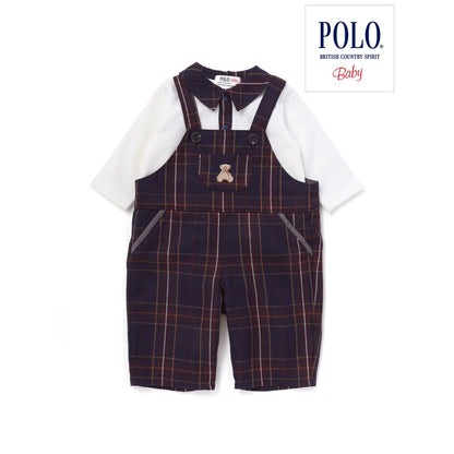 日本童裝  SLAP SLIP x POLO BCS polo連衣及吊帶連體褲套裝 70-80cm 男童款 初生嬰兒 秋季 Jumpsuit
