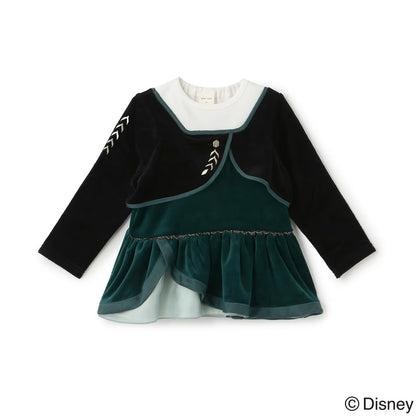 日本童裝 pe#main x Disney Princess 公主印花束腰上衣 90-130cm 女童款 秋季 TOPS