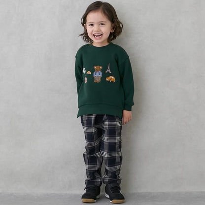 日本童裝 pe#main 假兩件熊仔衛衣 80-130cm 男童款 冬季 TOPS