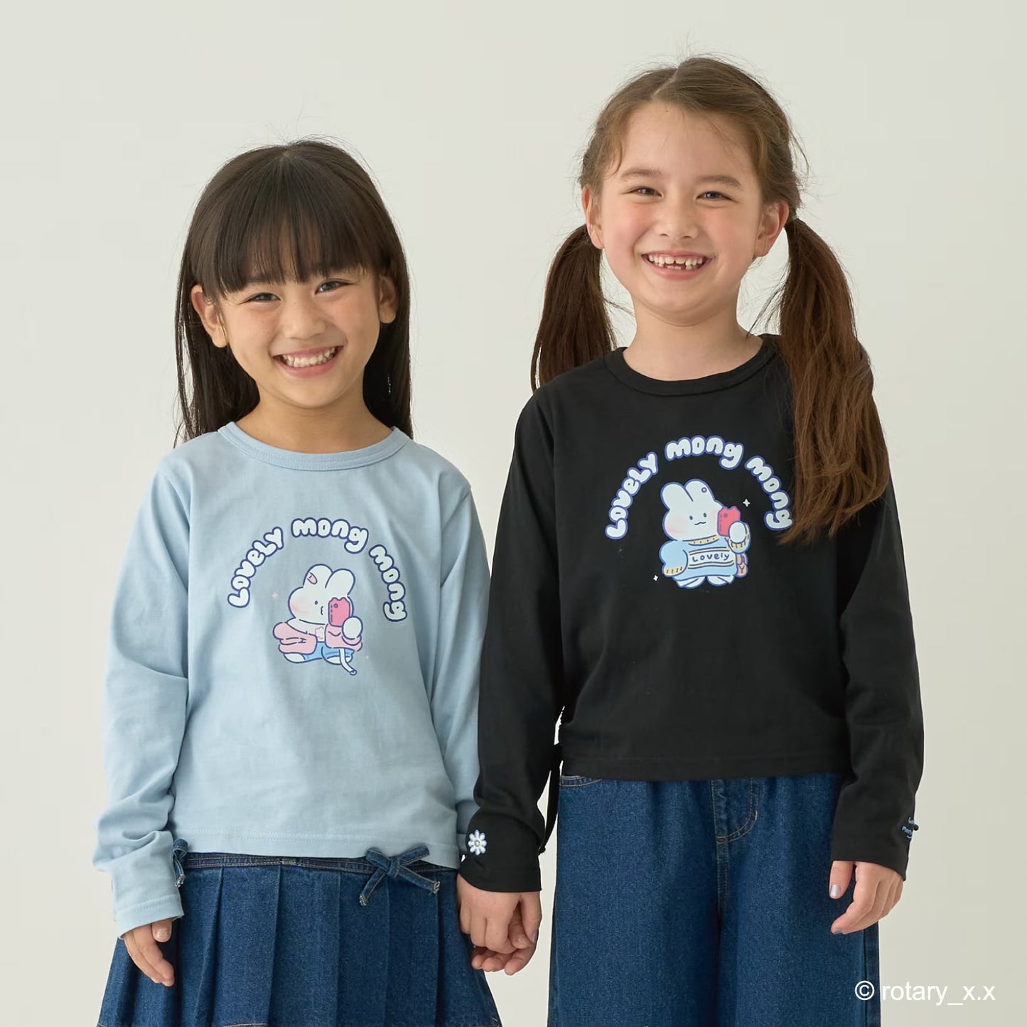 日本童裝 Ly# mine x Lovely MongMong 印花上衣 100-140cm 女童款 秋季 TOPS