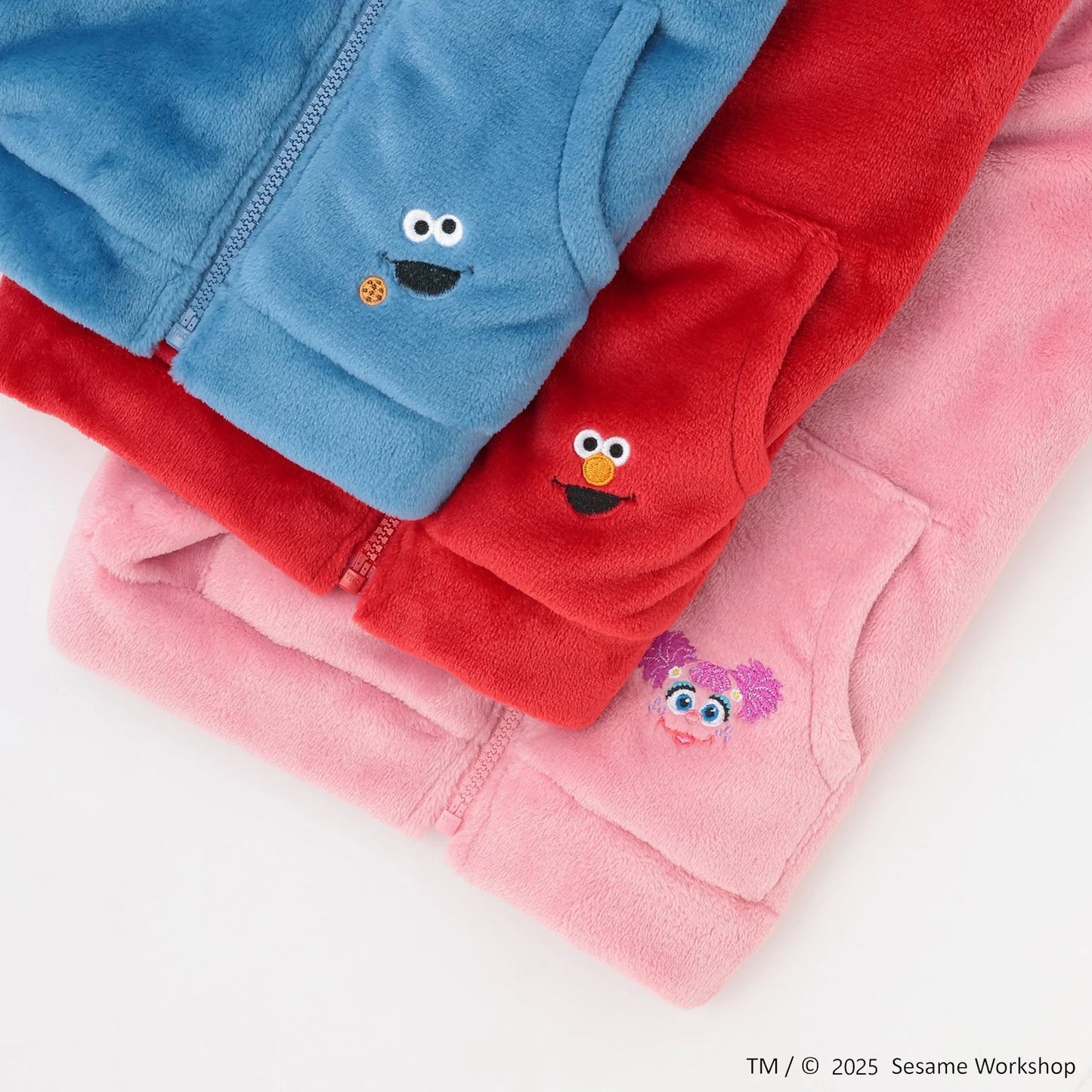 日本童裝 pe#main x SESAME STREET 芝麻街毛毛外套 80-130cm 男童款/女童款 冬季 OUTERWEAR 聖誕紅/新年紅