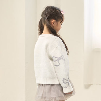 日本童裝 Ly# mine 閃閃蝴蝶結針織毛衣 110-140cm 女童款 冬季 TOPS