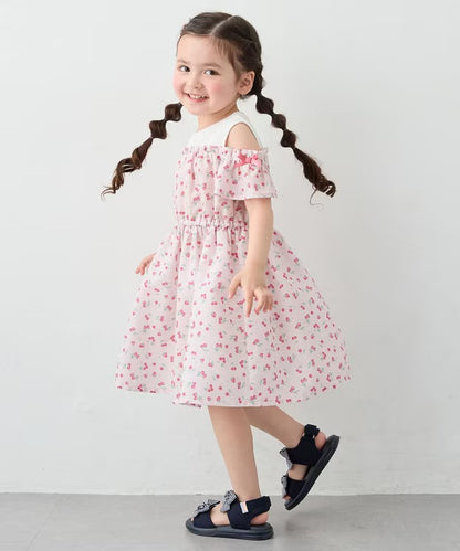 日本童裝 aF#a325 露肩連身裙 100-150cm 女童款 夏季 DRESSES