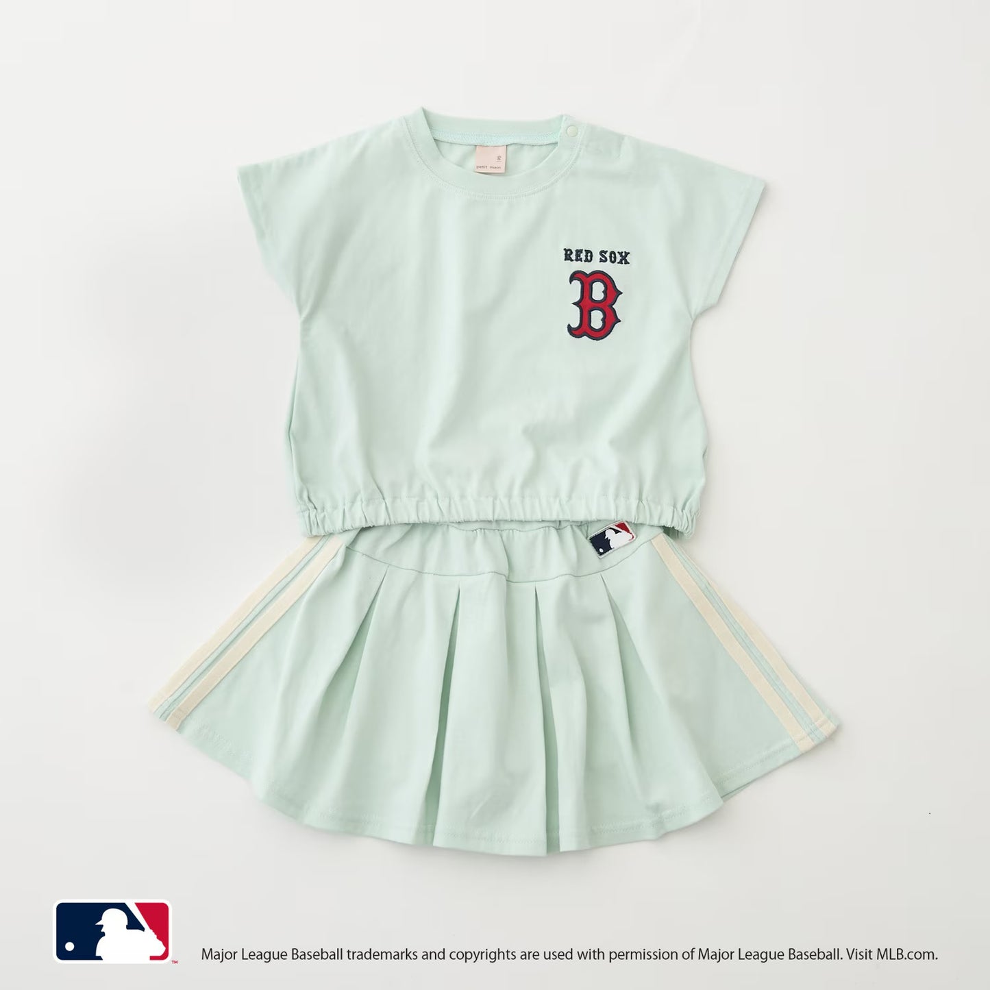日本童裝 pe#main x 【MLB】上衣短裙兩件套裝 80-130cm 女童款 夏季 TOPS SKIRTS