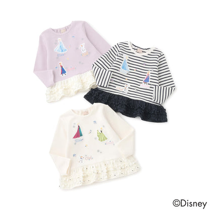 日本童裝 pe#main x Disney Frozen花邊上衣 80-130cm 女童款 冬季 TOPS