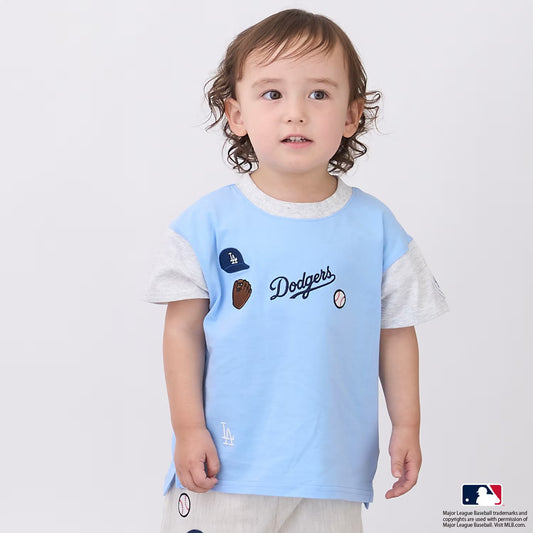 日本童裝 pe#main x 【MLB】徽章貼花上衣 80-130cm 男童款 夏季 TOPS