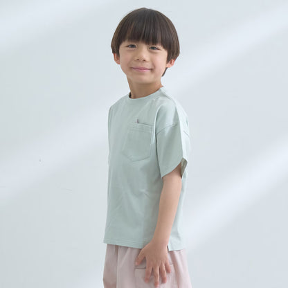 日本童裝 b・R# 防污系列 速乾系列 防UV 寬鬆基礎款口袋上衣 100-150cm 男童款 夏季 TOPS