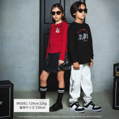 日本童裝 NEXCHIC x The Rolling Stones 繫帶羅紋上衣 110-150cm 女童款 秋季 TOPS 其他品牌童裝 聖誕紅/新年紅