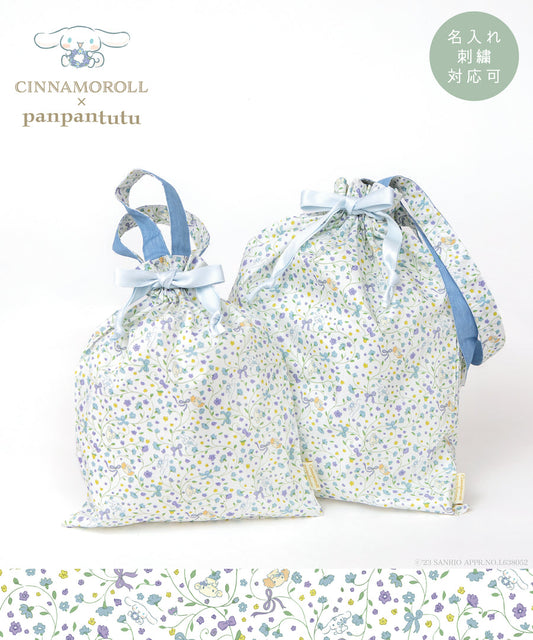 日本童裝 panpantutu x Sanrio Cinnamoroll 可繡名 抽繩袋 M-L 包系列 其他品牌