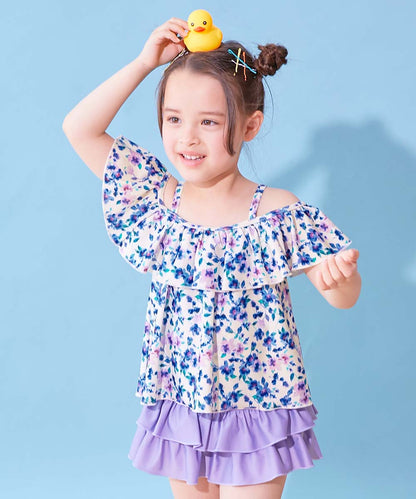 日本童裝 dev!rock 防UV 泳衣兩件套裝 100-160cm 女童款 夏季 TOPS PANTS 夏日玩水泳衣特輯