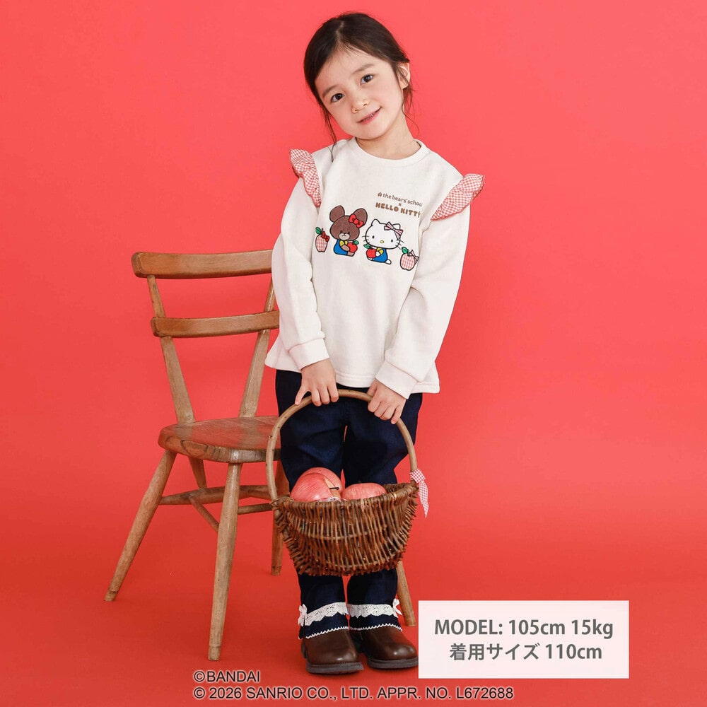 日本童裝 Slap Slip x Sanrio x 小熊學校 荷葉邊肩袖上衣 80-130cm 女童款 秋季 TOPS 其他品牌童裝 聖誕紅/新年紅