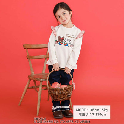 日本童裝 Slap Slip x Sanrio x 小熊學校 荷葉邊肩袖上衣 80-130cm 女童款 秋季 TOPS 其他品牌童裝 聖誕紅/新年紅