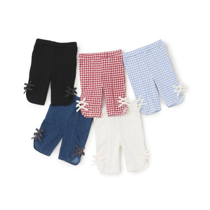 日本童裝 pe#main 防污系列 七分長蝴蝶結短褲 80-130cm 女童款 夏季 PANTS