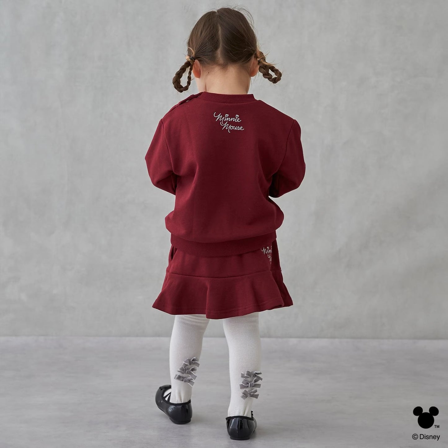 日本童裝 pe#main x Disney 毛毛圖案短裙 80-130cm 女童款 冬季 SKIRTS 聖誕紅/新年紅