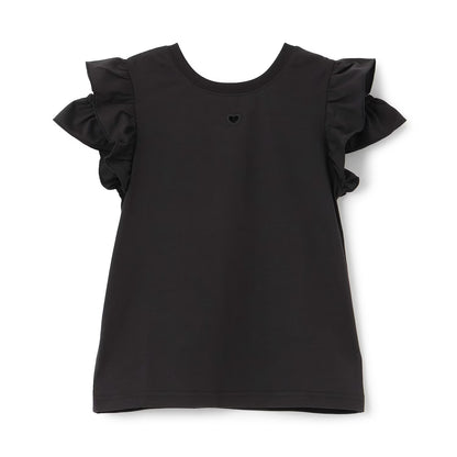 日本童裝 Ly# mine 2Way 前後兩著 隔熱布料 防UV 小飛袖上衣 100-140cm 女童款 夏季 TOPS