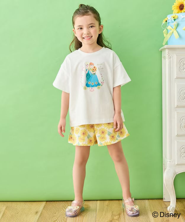日本童裝 aF#a325 x Disney FROZEN 接觸冷感 印花上衣 90-140cm 女童款 夏季 TOPS