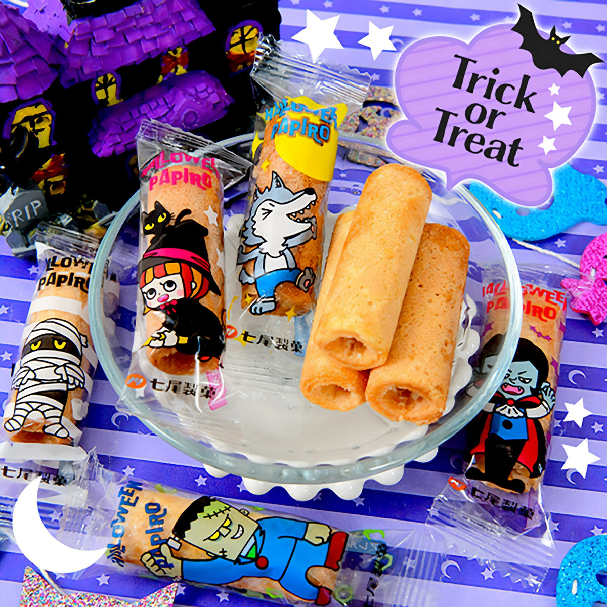‼️6/10晚上12點截單‼️日本直送 七尾製菓 法式奶油捲餅 Halloween限定零食 Halloween攪鬼特輯 萬聖節