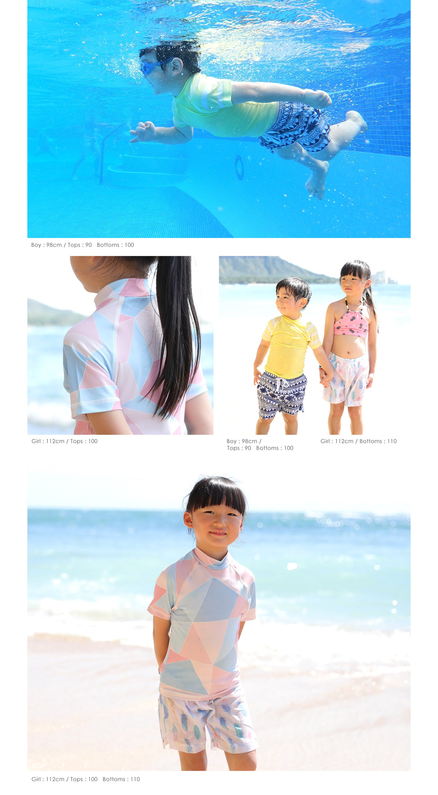 Directly from Japan, this short-sleeved, dual-use swimsuit top offers 98% UV protection, UPF50+ protection, chlorine resistance, quick drying, and lightweight. 80-150cm. Summer swimsuits for boys and girls. 