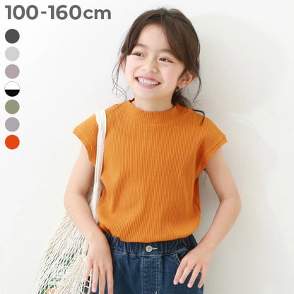 日本童裝 dev!rock 法式袖羅紋短袖上衣 100-160cm 女童款 夏季 TOPS