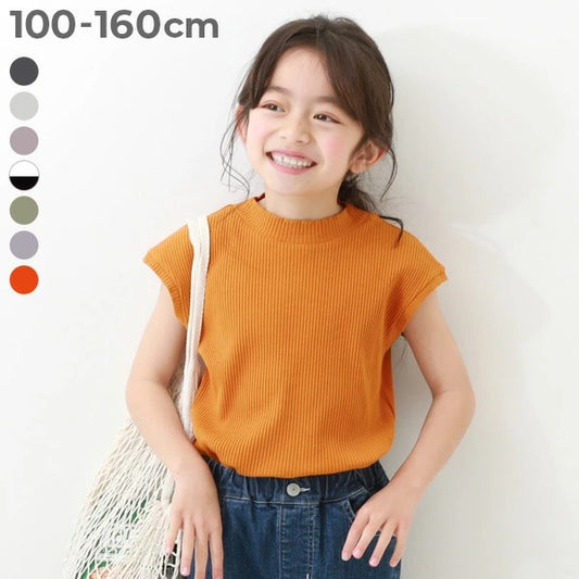 日本童裝 dev!rock 法式袖羅紋短袖上衣 100-160cm 女童款 夏季 TOPS