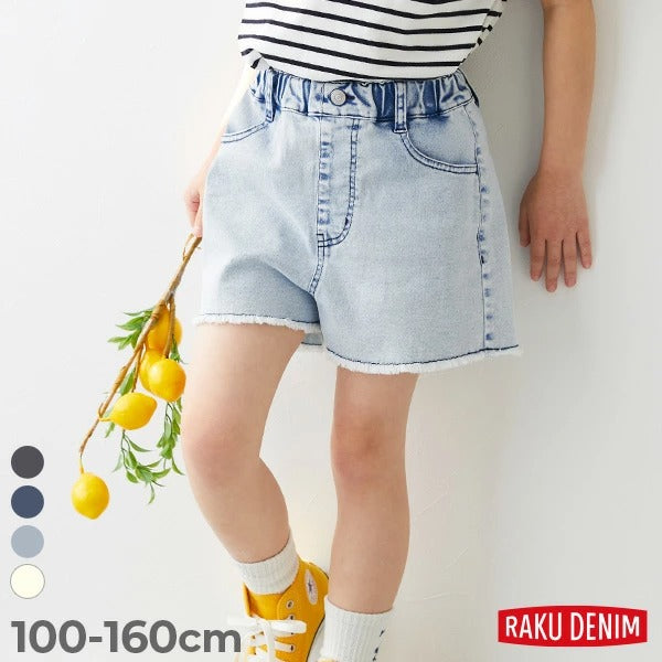 日本童裝 dev!rock 寬鬆水洗牛仔短褲 100-160cm 女童款 夏季 PANTS
