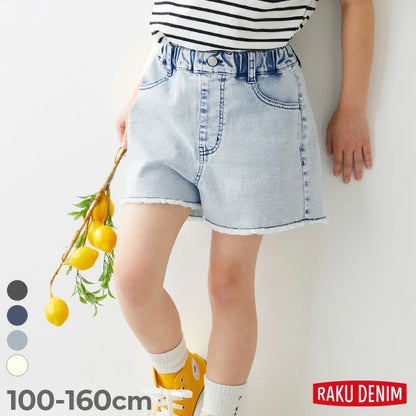 日本童裝 dev!rock 寬鬆水洗牛仔短褲 100-160cm 女童款 夏季 PANTS
