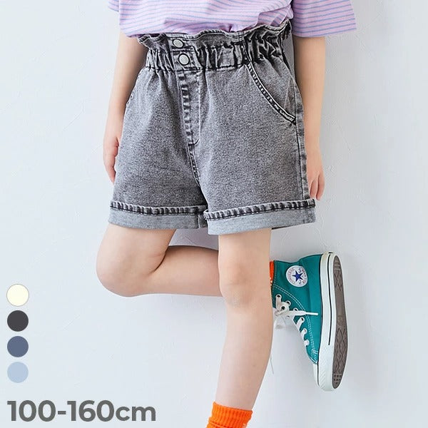 日本童裝 dev!rock 高腰荷葉邊牛仔短褲 100-160cm 女童款 夏季 PANTS